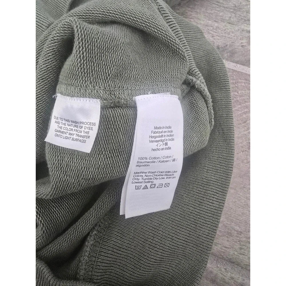 J. Crew Authentic Rugby Pullover Sweatshirt Khaki Green Collared‎ Medium Fleece